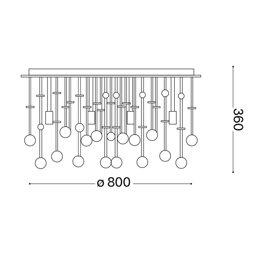 Ideal Lux - LED Kristalna stropna svjetiljka MOONLIGHT 15xG9/3W/230V pr. 80 cm sjajni krom
