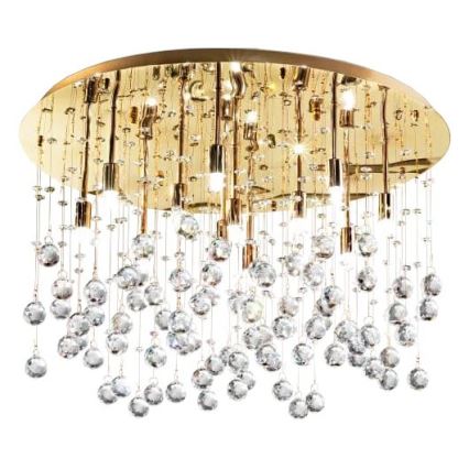 Ideal Lux - LED Kristalna stropna svjetiljka MOONLIGHT 15xG9/3W/230V pr. 80 cm zlatna