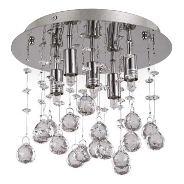 Ideal Lux - LED Kristalna stropna svjetiljka MOONLIGHT 5xG9/3W/230V pr. 26 cm sjajni krom