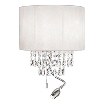 Ideal Lux - LED kristalna zidna svjetiljka OPERA 2xE14/40W/230V + LED/1W bijela