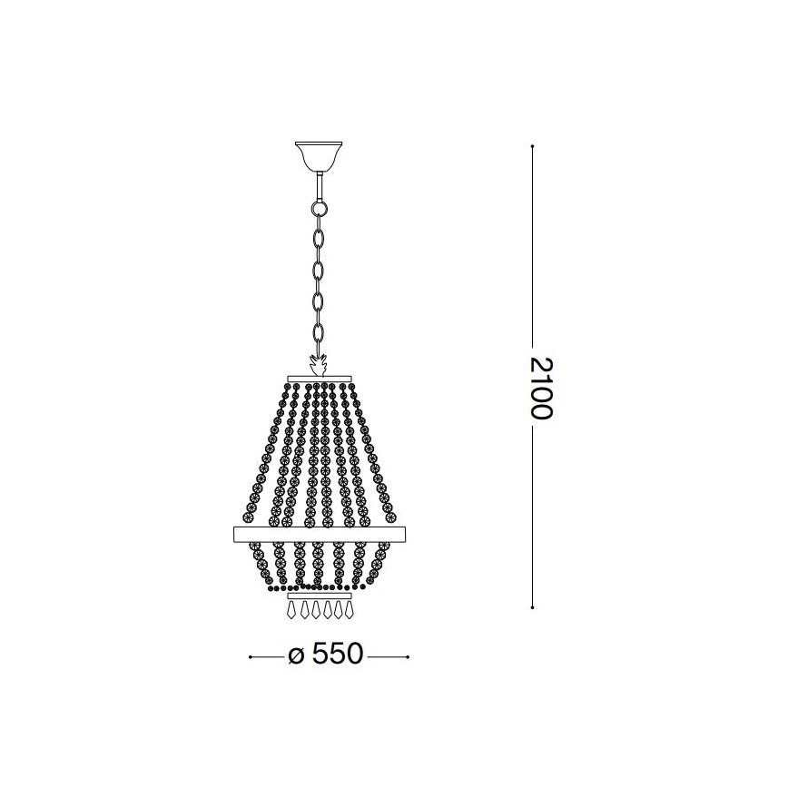 Ideal Lux - LED Kristalni luster na lancu CAESAR 12xG9/3W/230V pr. 55 cm sjajni krom