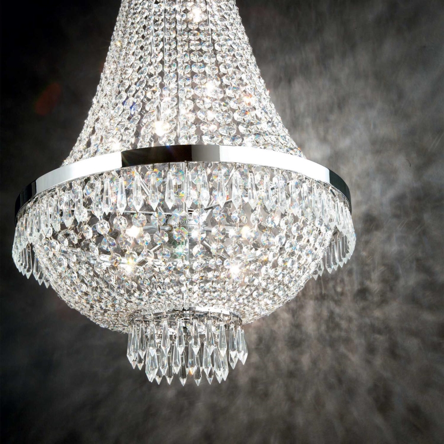 Ideal Lux - LED Kristalni luster na lancu CAESAR 12xG9/3W/230V pr. 55 cm sjajni krom