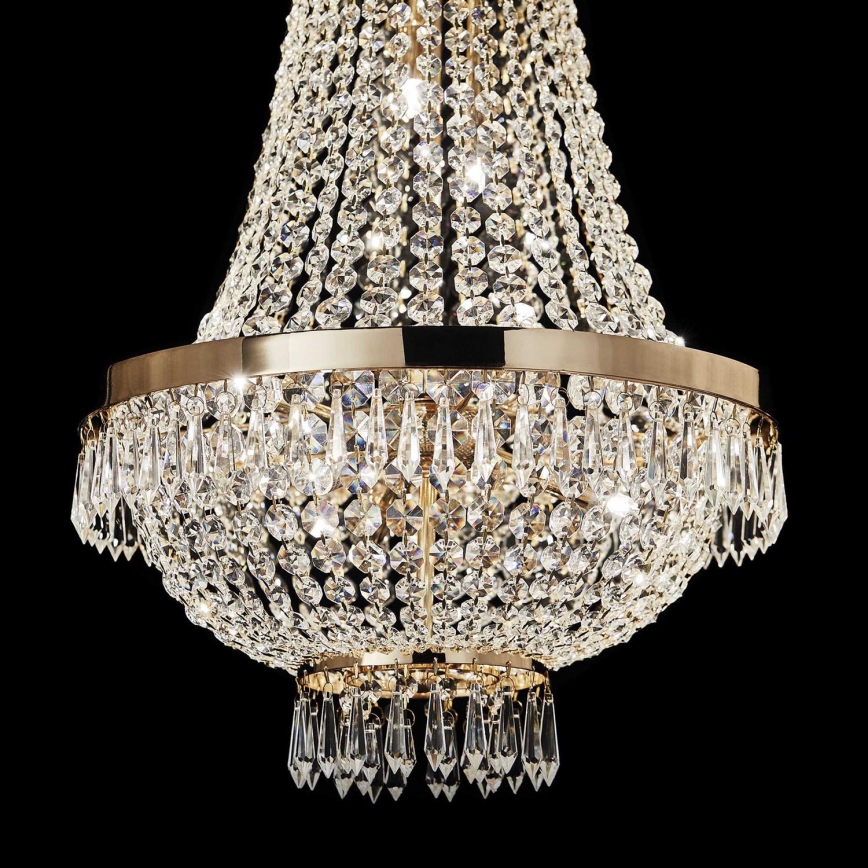 Ideal Lux - LED Kristalni luster na lancu CAESAR 12xG9/3W/230V pr. 55 cm zlatna