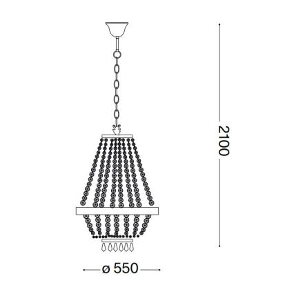 Ideal Lux - LED Kristalni luster na lancu CAESAR 12xG9/3W/230V pr. 55 cm zlatna