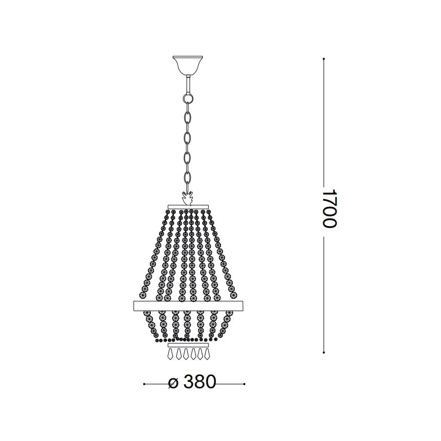 Ideal Lux - LED Kristalni luster na lancu CAESAR 6xG9/3W/230V pr. 38 cm sjajni krom