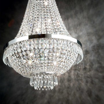 Ideal Lux - LED Kristalni luster na lancu CAESAR 9xG9/3W/230V pr. 45 cm sjajni krom