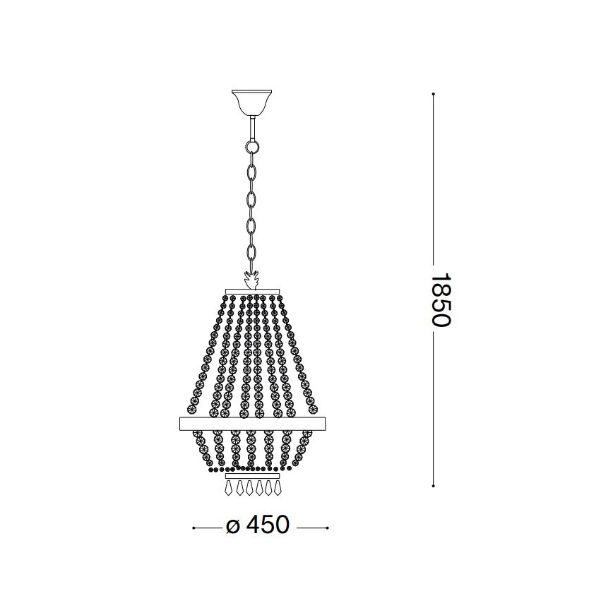 Ideal Lux - LED Kristalni luster na lancu CAESAR 9xG9/3W/230V pr. 45 cm zlatna