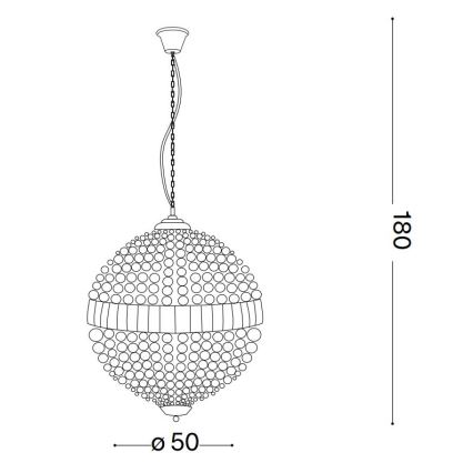 Ideal Lux - LED Kristalni luster na lancu LUXOR 8xG9/3W/230V pr. 50 cm prozirna