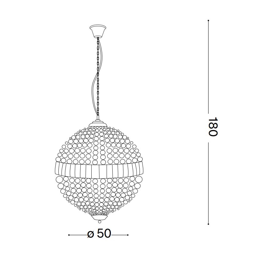 Ideal Lux - LED Kristalni luster na lancu LUXOR 8xG9/3W/230V pr. 50 cm prozirna