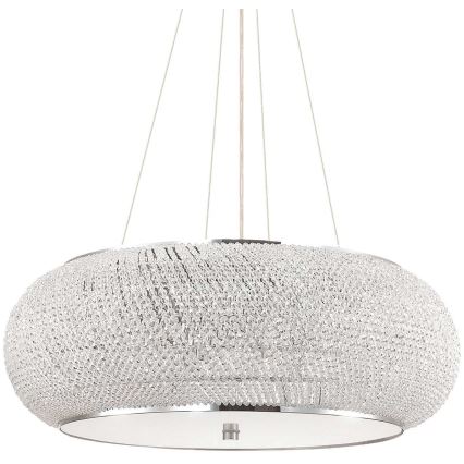 Ideal Lux - LED kristalni luster na sajli PASHA 14xE14/40W/230V promjer 65 cm sjajni krom