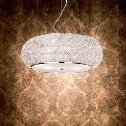 Ideal Lux - LED kristalni luster na sajli PASHA 14xE14/40W/230V promjer 65 cm sjajni krom