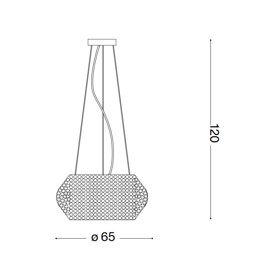Ideal Lux - LED kristalni luster na sajli PASHA 14xE14/40W/230V promjer 65 cm sjajni krom