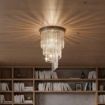 Ideal Lux - LED kristalni plafonski luster CARLTON 8xE14/40W/230V Ø 40 cm sjajni krom