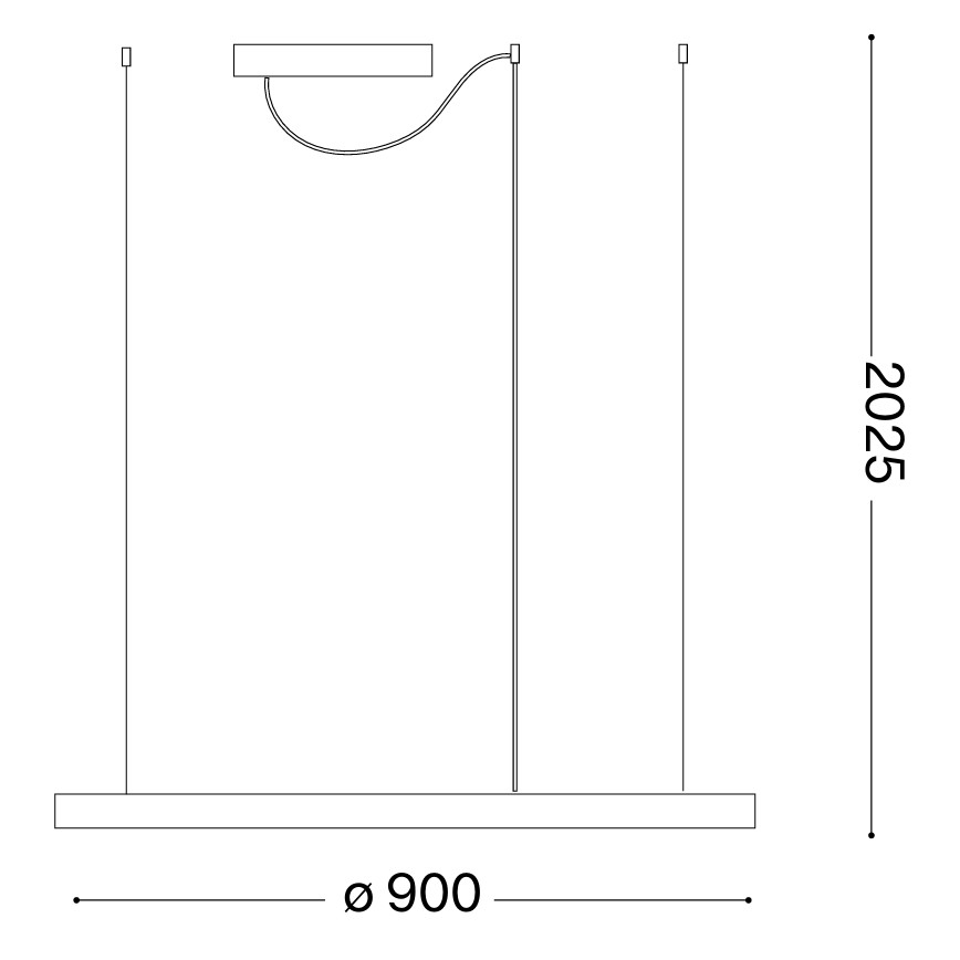 Ideal Lux - LED luster na sajli ORACLE SLIM LED/53W/230V 4000K CRI 90 Ø 90 cm zlatna