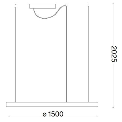 Ideal Lux - LED viseći luster na sajli ORACLE SLIM LED/83W/230V 3000K CRI 90 Ø 150 cm bijela
