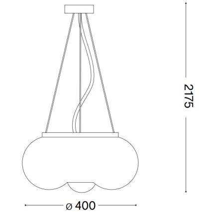 Ideal Lux - LED Luster na sajli ARIZONA 3xGX53/9W/230V pr. 40 cm bijela