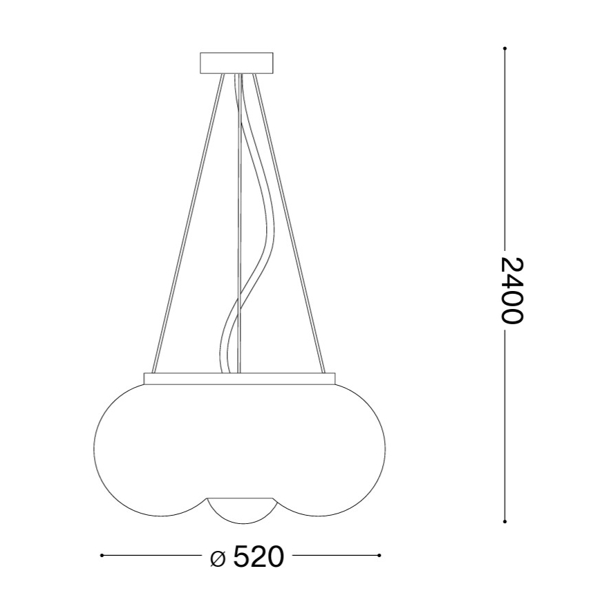 Ideal Lux - LED Luster na sajli ARIZONA 5xGX53/9W/230V pr. 52 cm bijela