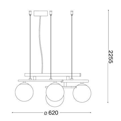 Ideal Lux - LED luster na sajli ATLAS 4xG9/3W/230V crna