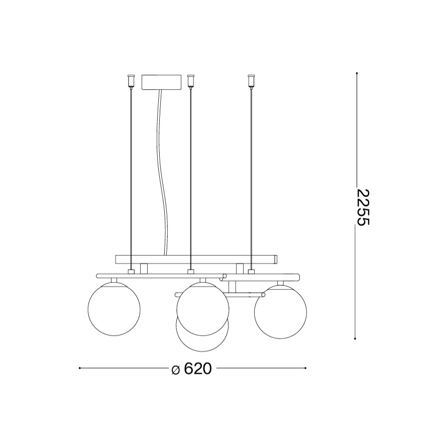 Ideal Lux - LED luster na sajli ATLAS 4xG9/3W/230V zlatna