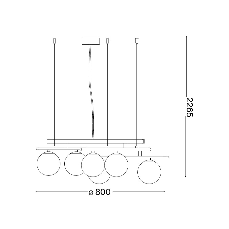 Ideal Lux - LED luster na sajli ATLAS 6xG9/3W/230V crni