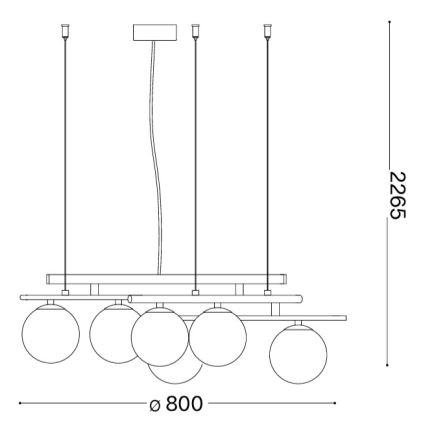 Ideal Lux - LED luster na sajli ATLAS 6xG9/3W/230V zlatna