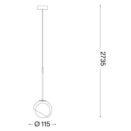 Ideal Lux - LED luster na sajli BLOOM 1xG9/3W/230V Ø 11,5 cm zlatna/dimno-bež