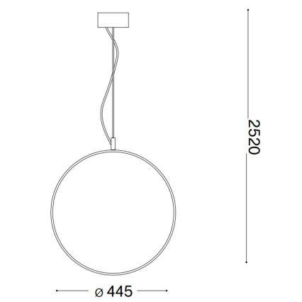 Ideal Lux - LED Luster na sajli CIRCUS LED/29W/230V pr. 44 cm CRI 90 crna
