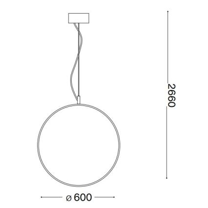 Ideal Lux - LED Luster na sajli CIRCUS LED/33W/230V pr. 60 cm CRI 90 crna