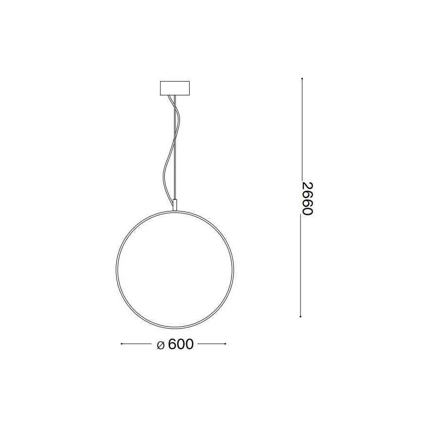 Ideal Lux - LED Luster na sajli CIRCUS LED/33W/230V pr. 60 cm CRI 90 crna