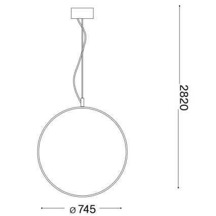 Ideal Lux - LED Luster na sajli CIRCUS LED/36W/230V pr. 74,5 cm CRI 90 crna