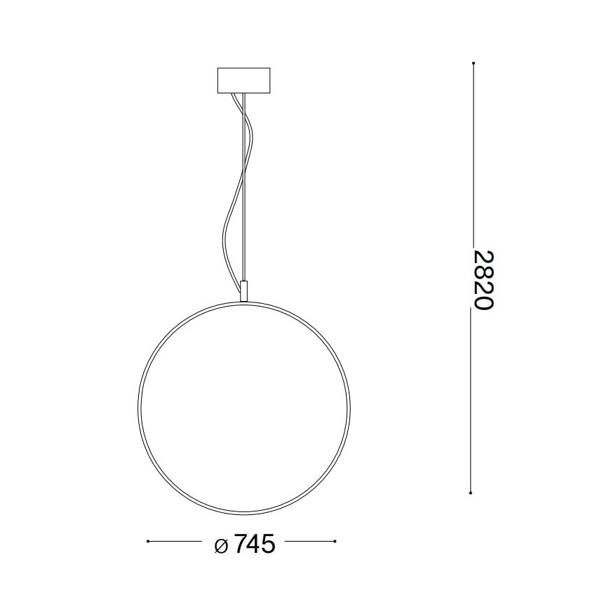Ideal Lux - LED Luster na sajli CIRCUS LED/36W/230V pr. 74,5 cm CRI 90 crna