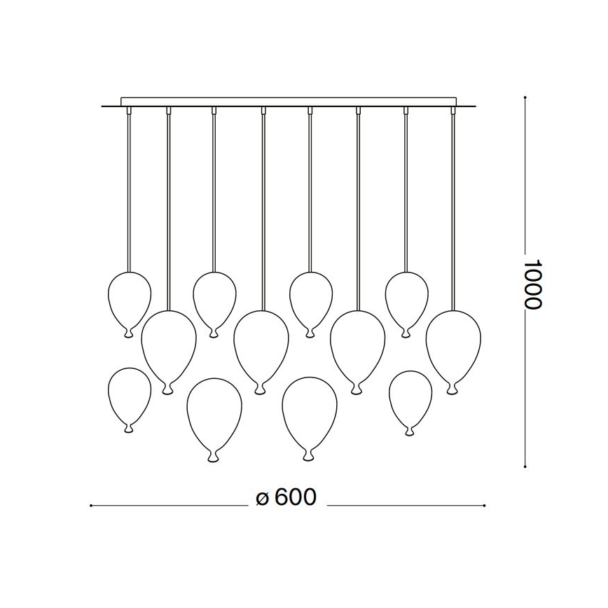 Ideal Lux - LED Luster na sajli CLOWN 12xG9/3W/230V pr. 60 cm šarena