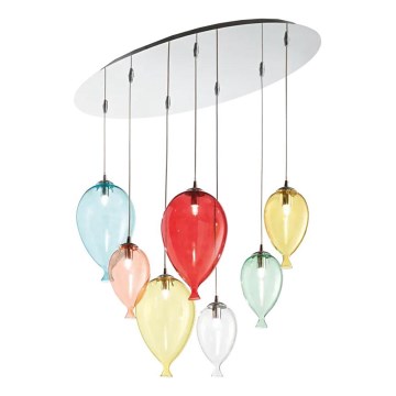 Ideal Lux - LED Luster na sajli CLOWN 7xG9/3W/230V 80 cm šarena