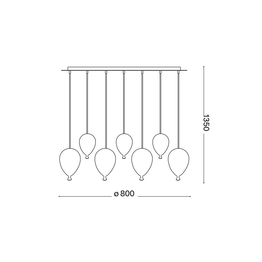 Ideal Lux - LED Luster na sajli CLOWN 7xG9/3W/230V 80 cm šarena