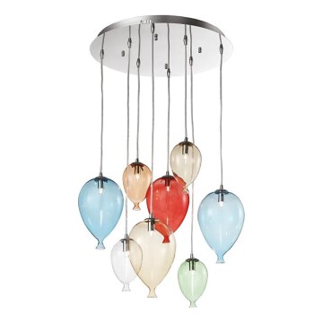 Ideal Lux - LED Luster na sajli CLOWN 8xG9/3W/230V pr. 50 cm šarena