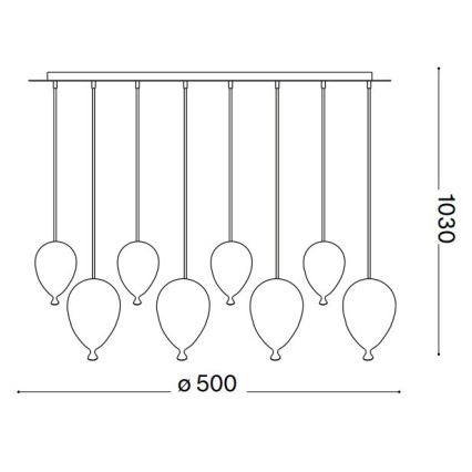 Ideal Lux - LED Luster na sajli CLOWN 8xG9/3W/230V pr. 50 cm šarena