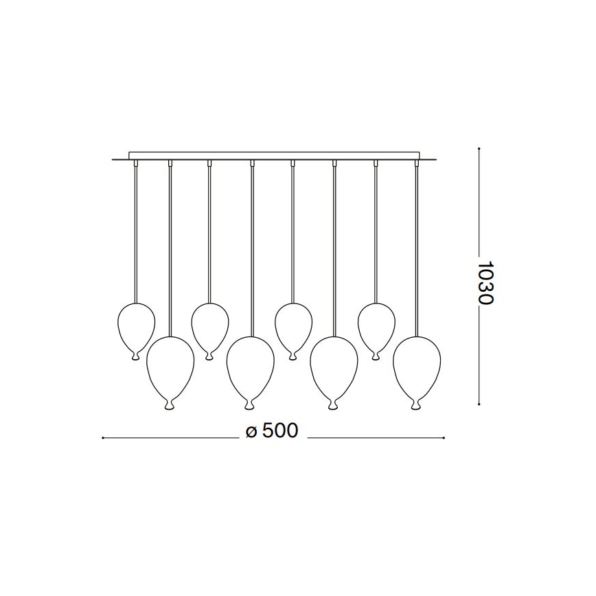 Ideal Lux - LED Luster na sajli CLOWN 8xG9/3W/230V pr. 50 cm šarena