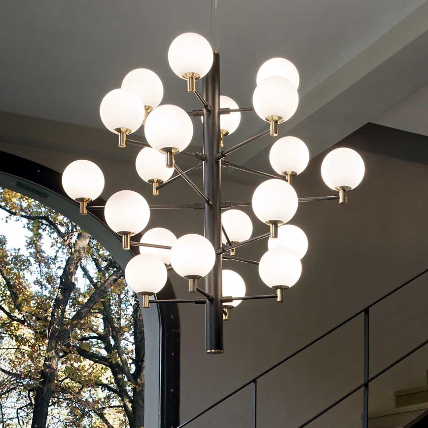 Ideal Lux - LED Luster na sajli COPERNICO 20xG9/3W/230V pr. 86 cm crna