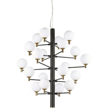 Ideal Lux - LED Luster na sajli COPERNICO 20xG9/3W/230V pr. 86 cm crna