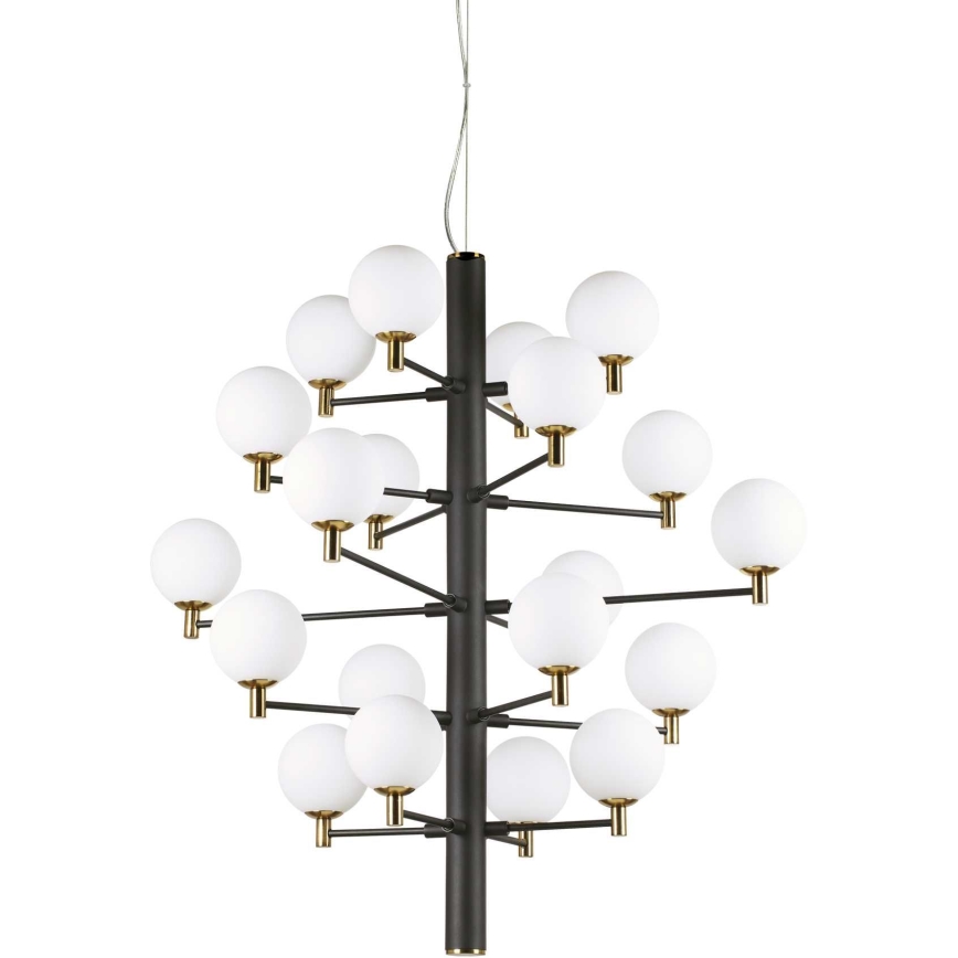 Ideal Lux - LED Luster na sajli COPERNICO 20xG9/3W/230V pr. 86 cm crna