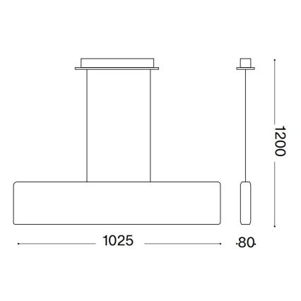 Ideal Lux - LED Luster na sajli DESK LED/32W/230V 102,5 cm CRI 90 bijela