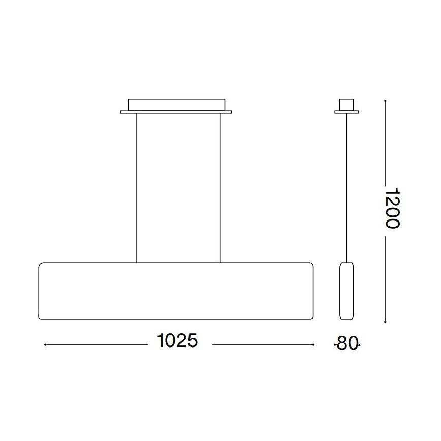 Ideal Lux - LED Luster na sajli DESK LED/32W/230V 102,5 cm CRI 90 bijela