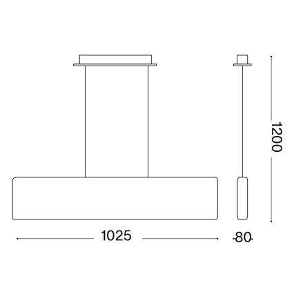 Ideal Lux - LED Luster na sajli DESK LED/32W/230V 102,5 cm CRI 90 crna