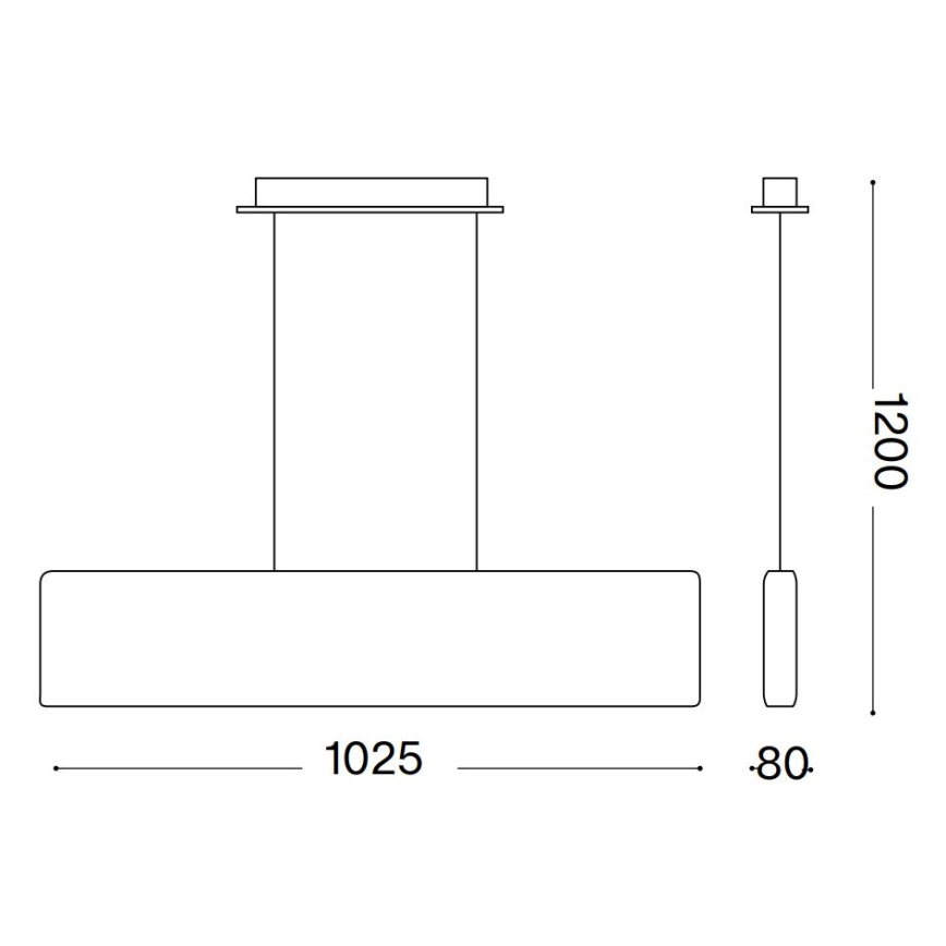 Ideal Lux - LED Luster na sajli DESK LED/32W/230V 102,5 cm CRI 90 crna