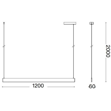 Ideal Lux - LED Luster na sajli DESK LED/36W/230V 120 cm CRI 90 bijela