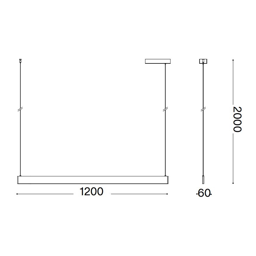 Ideal Lux - LED Luster na sajli DESK LED/36W/230V 120 cm CRI 90 bijela
