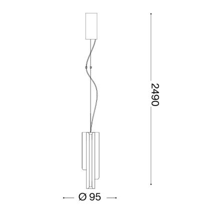 Ideal Lux - LED luster na sajli DORICA 3xLED/9W/230V CRI 90, s mogućnošću prigušivanja, promjer 9,5 cm, bijela