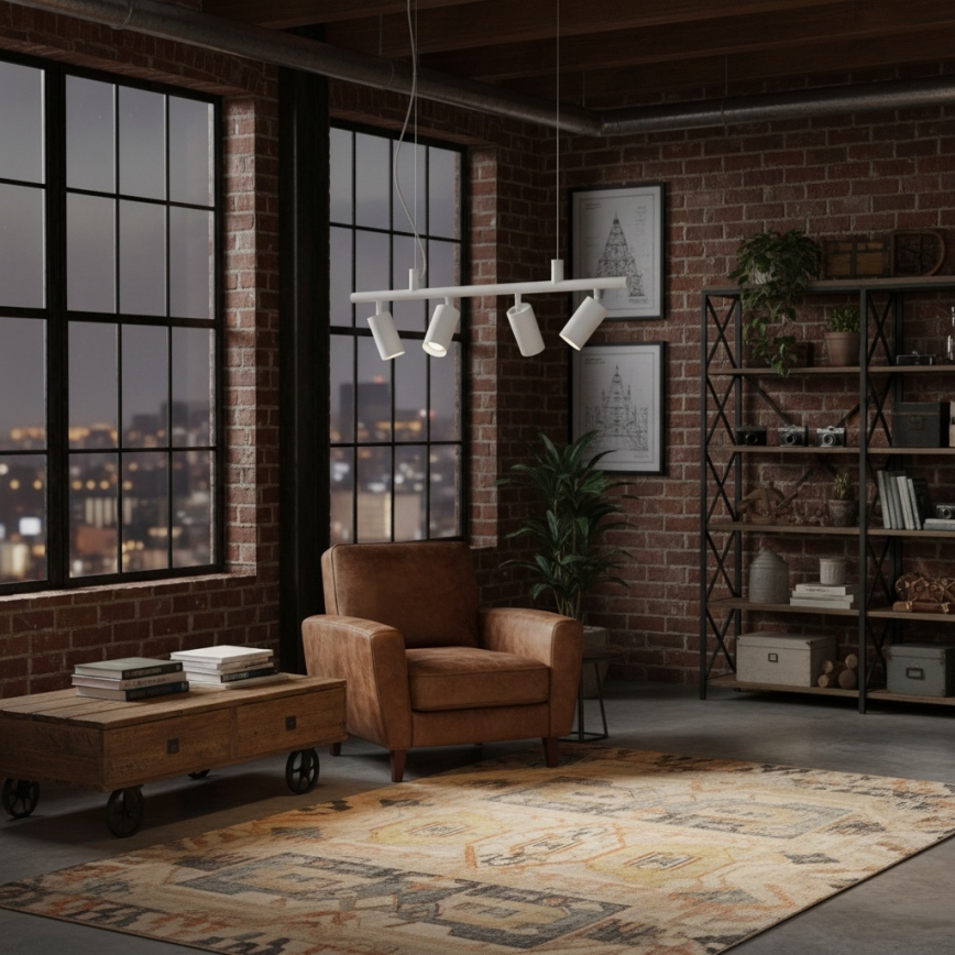 Ideal Lux - LED Luster na sajli DYNAMITE 4xGU10/7W/230V CRI 90 bijela