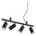 Ideal Lux - LED Luster na sajli DYNAMITE 4xGU10/7W/230V CRI 90 crna