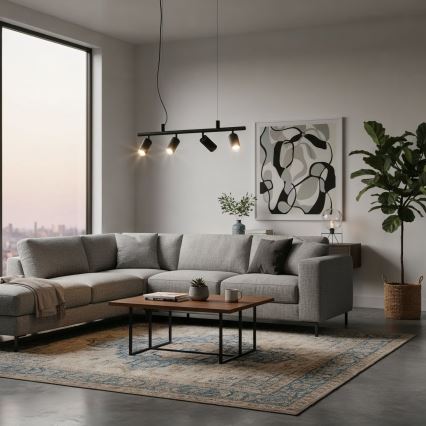 Ideal Lux - LED Luster na sajli DYNAMITE 4xGU10/7W/230V CRI 90 crna